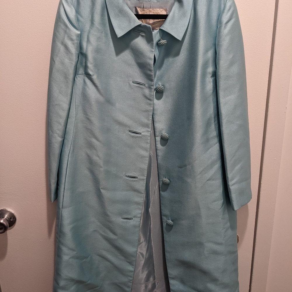 Vintage Miss Mendessolle Robin Egg Blue Travel Coat Size 4